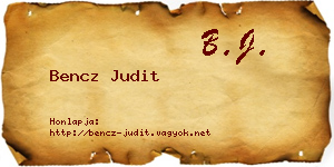 Bencz Judit névjegykártya
